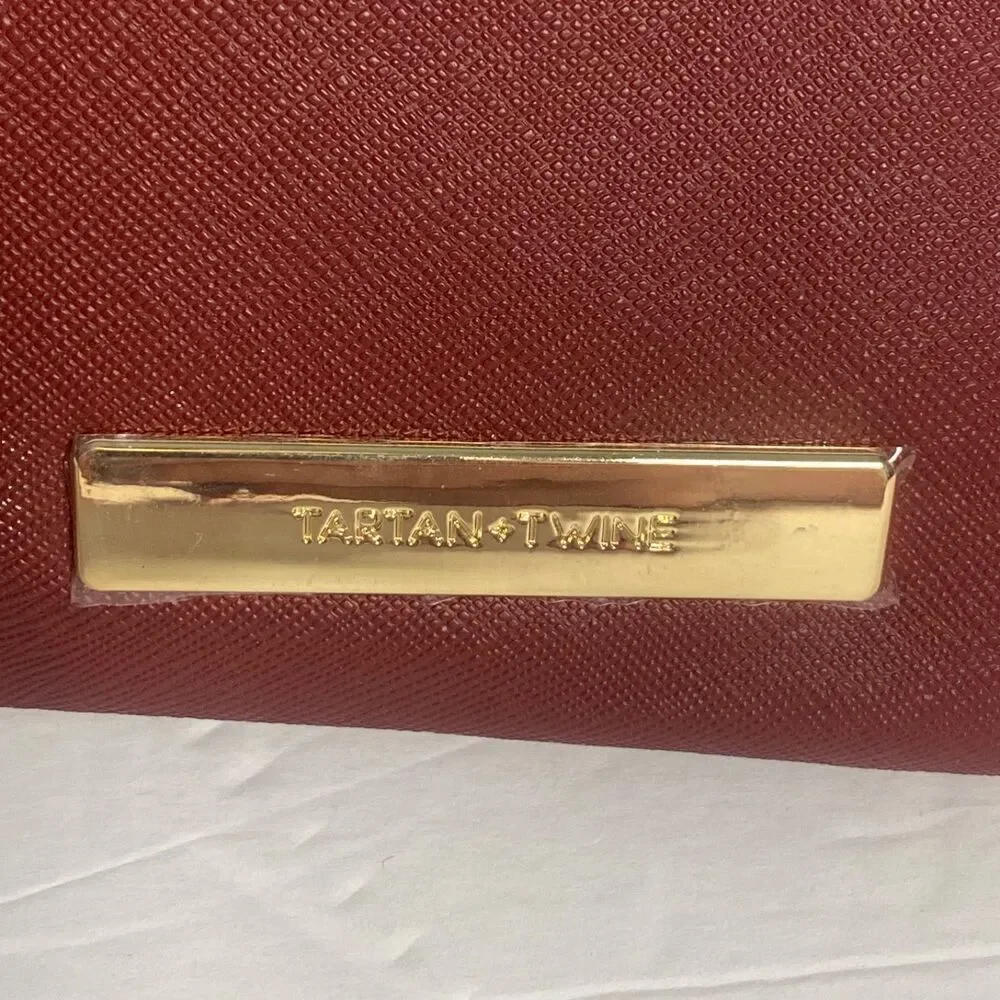 Tartan + Twine Rust Cosmetic Makeup Bag NWT 9.5